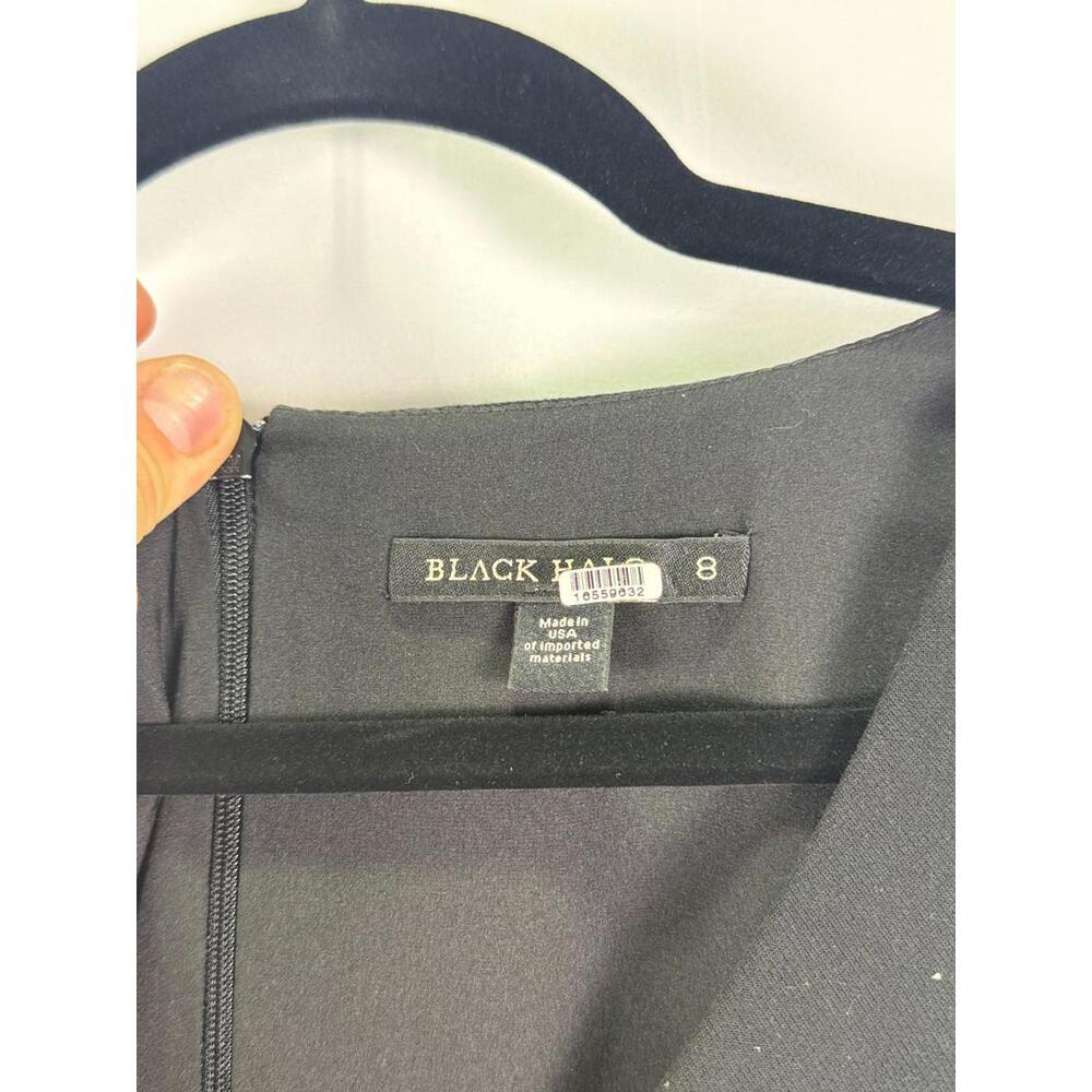 Black Halo Black Sloane Jumpsuit Size 8 with Lints and Minor Snags - Picture 6 of 9